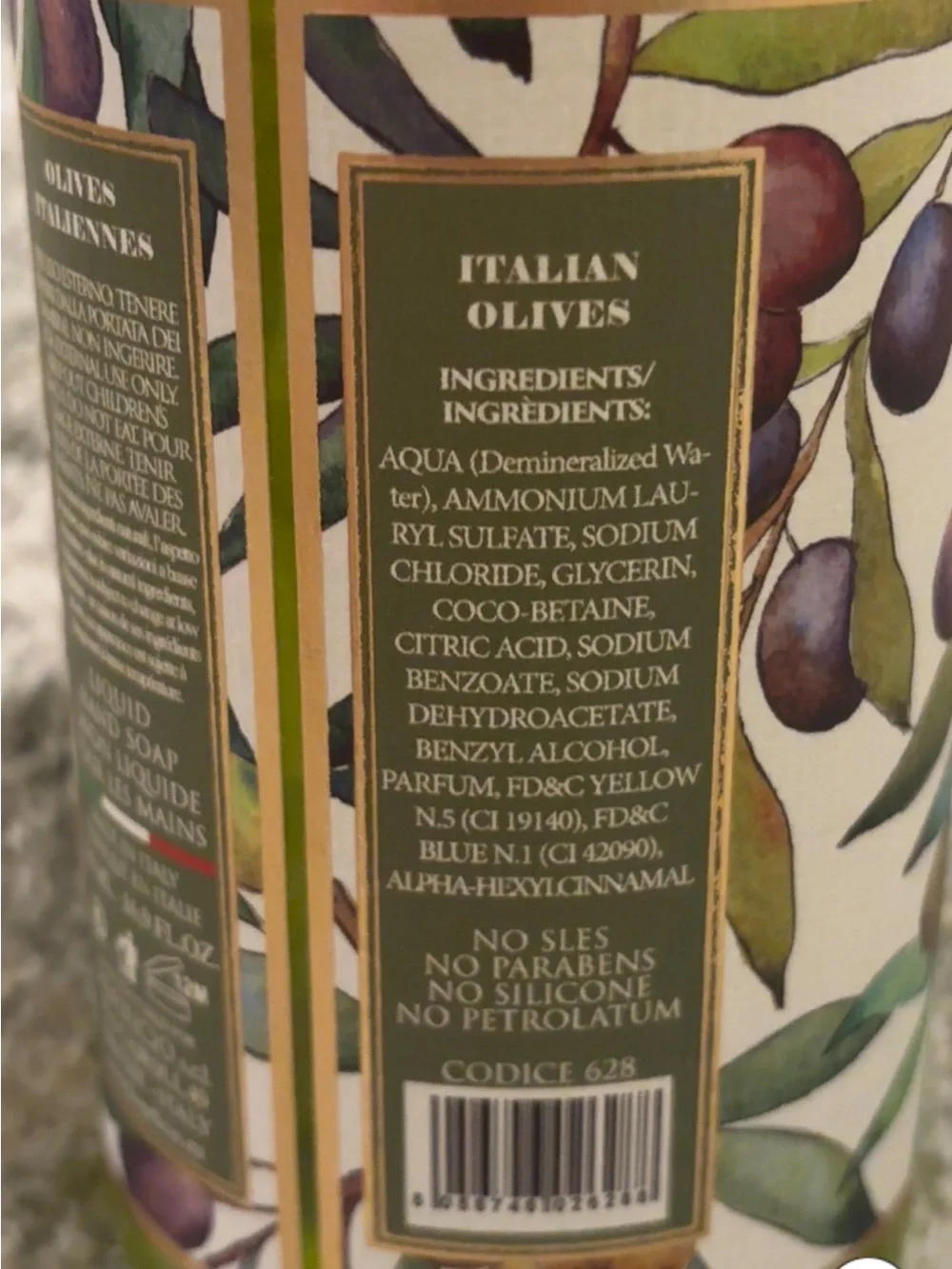 Hopificio Italian Olives Luxury Hand Soap NWT 16.9oz